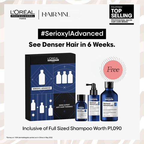 L'Oréal Serioxyl Advanced Holiday Gift Set FREE Full-Sized Serioxyl Advanced Shampoo 300ml - HairMNL