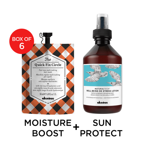 Davines The Quick Fix Circle and Davines Naturaltech Well-Being Destress Lotion