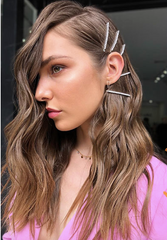 The Side Parted Mermaid Waves with hair pins