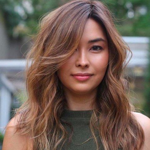 Side-Swept Bangs for Round Face Shapes