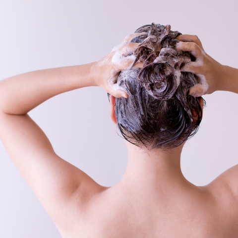 Washing hair with sulfate-free shampoo