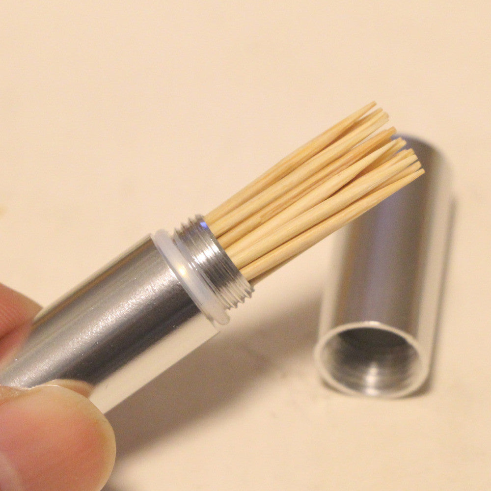 Aluminium Alloy Metal Pocket Toothpick Holder with Keychain USA Shipped From Us