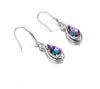 Women's 6.8ct Rainbow Fire Topaz Dangling Earrings in Pure 925 Sterling Silver