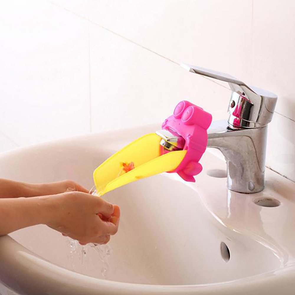 Cartoon Frog Bathroom Sink Faucet Water Chute Extender Children