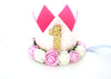 Girl First Birthday Decor 1st Flower Party Crown One 2nd Three Year Old Number Priness Pink Hat Baby Hair Accessory