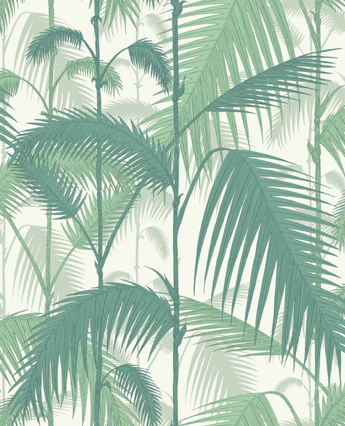 Cole & Son - Palm Jungle Wallpaper in Olive Green on White