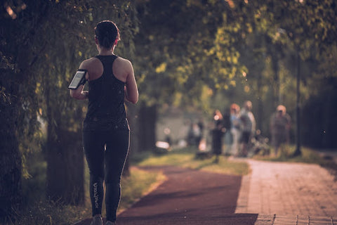 A woman running, an activity that can cause chafing.