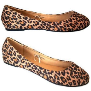 Leopard Print Suede or Leather Flats 