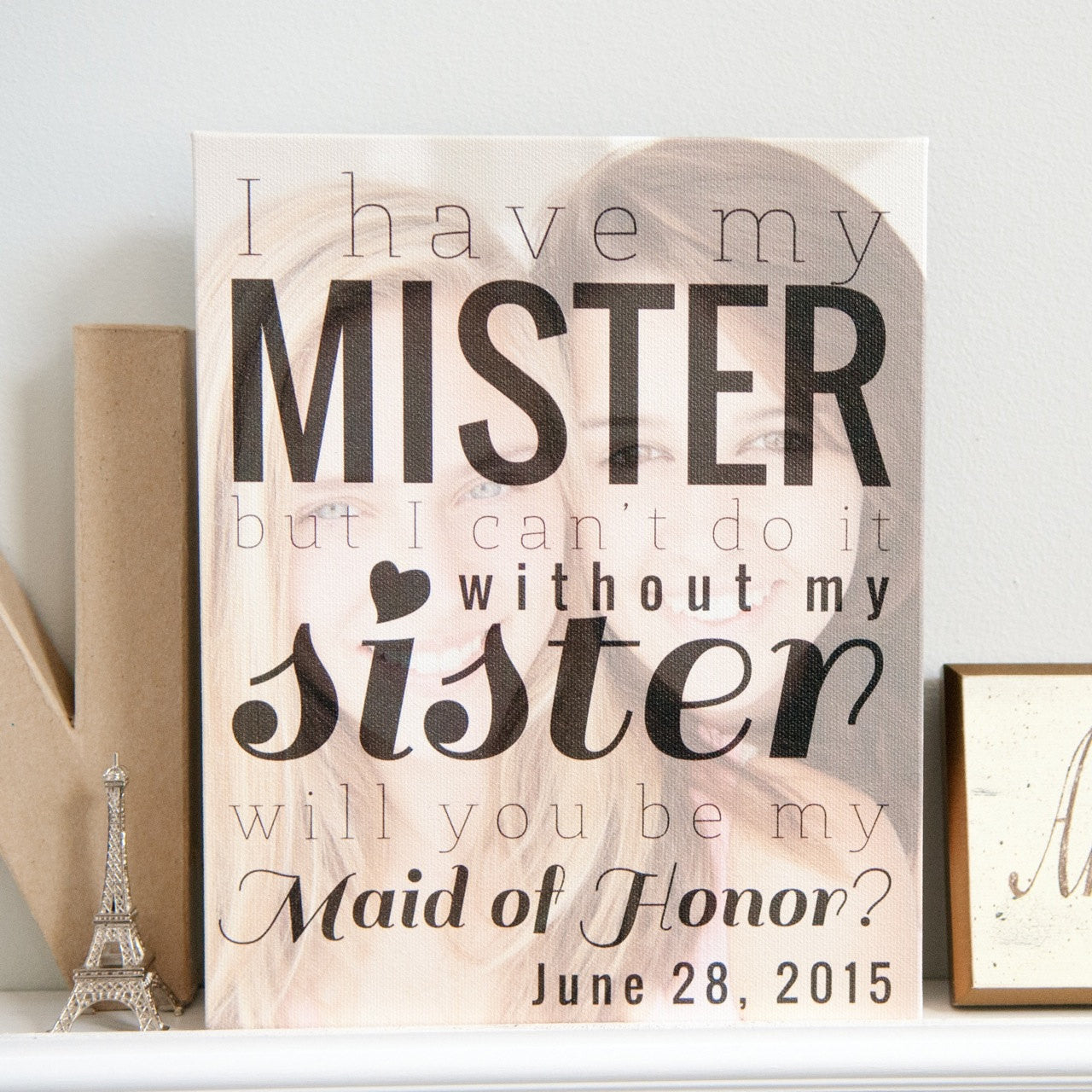 Will You Be My Maid of Honor Personalized Photo Quote 