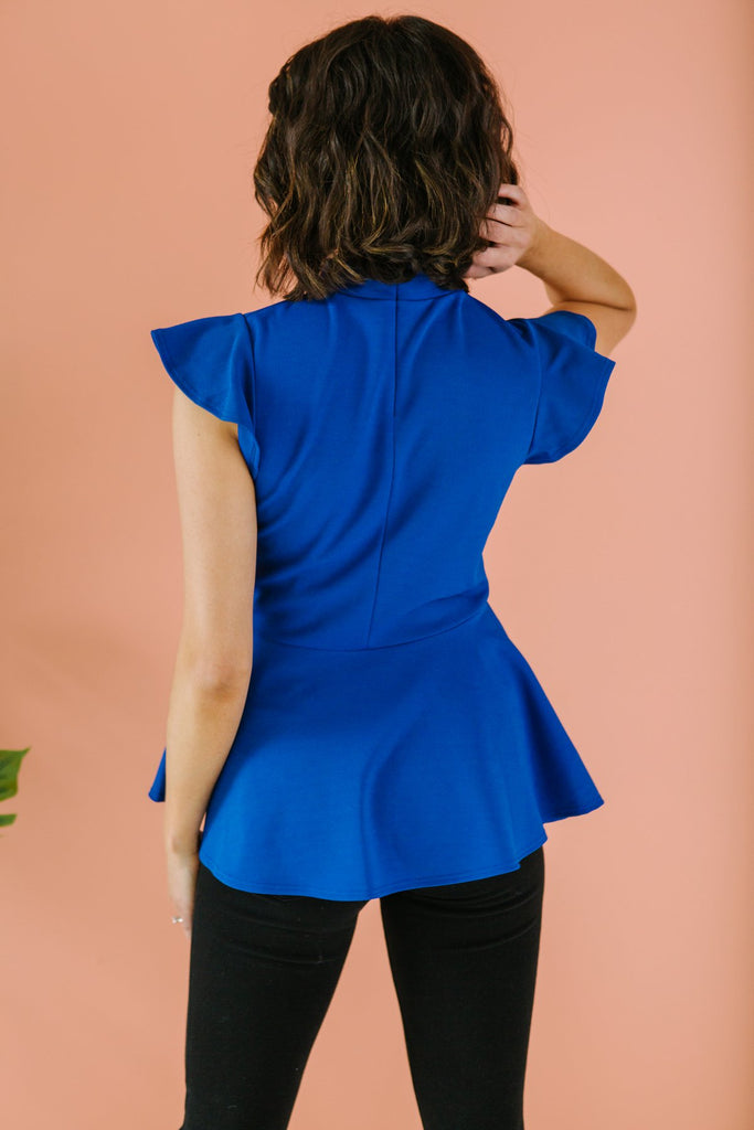 ruffle sleeve peplum top