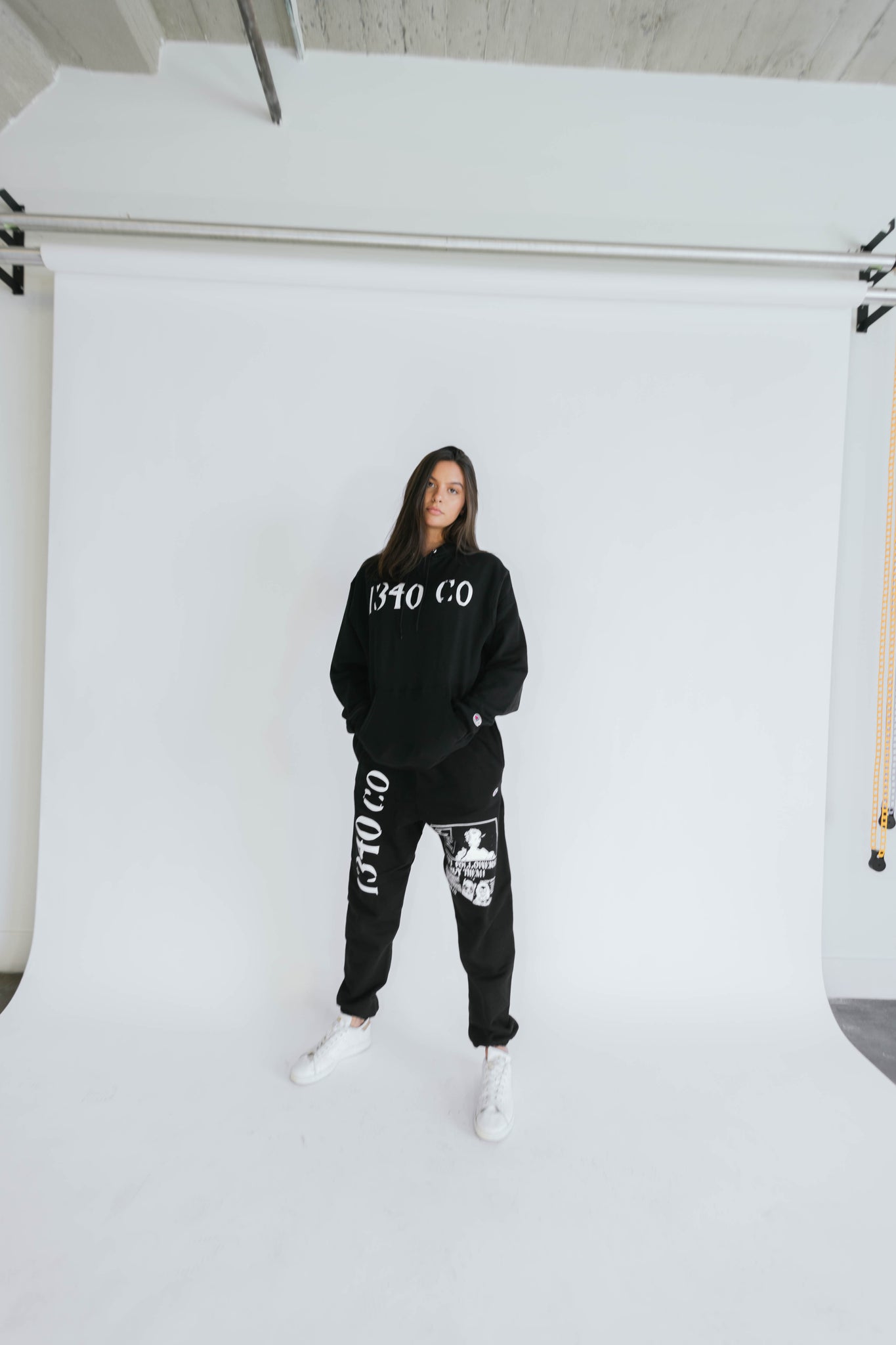 black and white champion sweatsuit