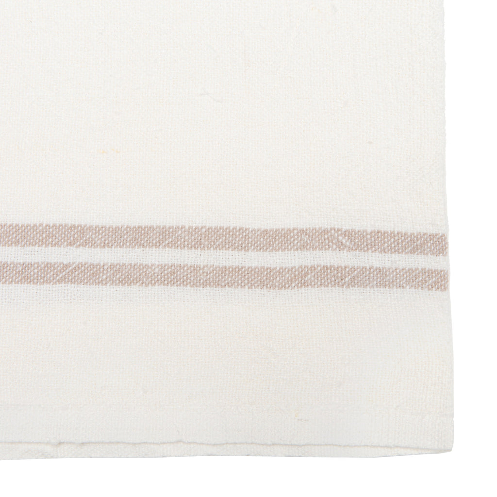 Vintage Linen Napkins Ivory & Grey, Set of 4 - CouleurNature