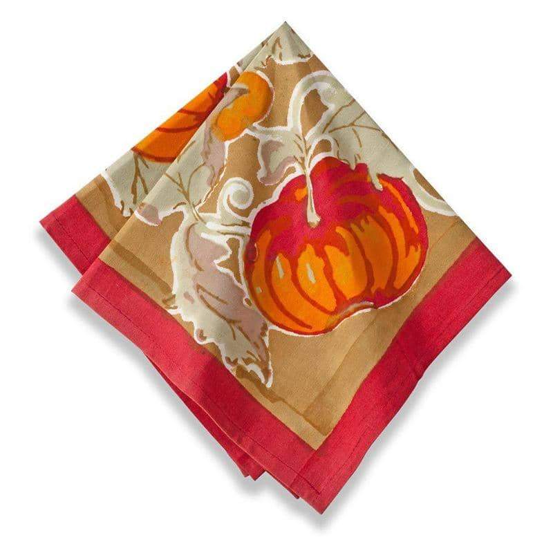 Pumpkin Red/Green Napkins- French Linen Napkins by Bruno Lamy ...