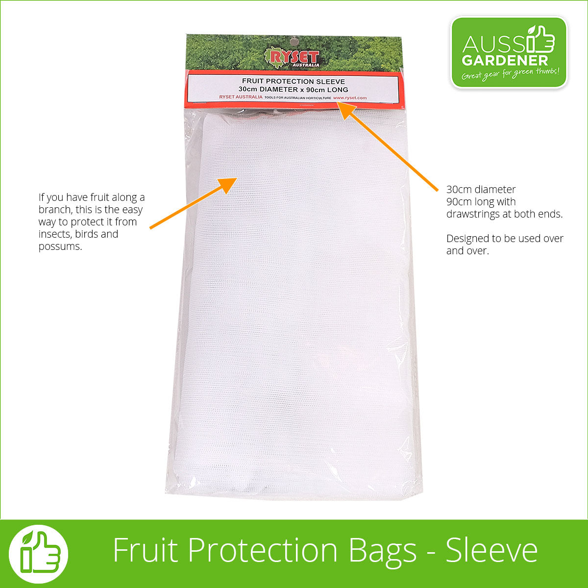 A pack of Fruit Protection Sleeves, 30cm x 90cm. for protection fruit and veggies from pests