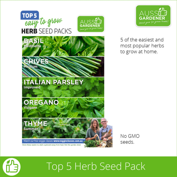 Aussie Gardener Top 5 Herb Seeds