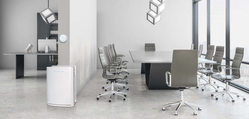 Image of WYND products in office setting - WYND's Clean Air Zone Optimization Services 