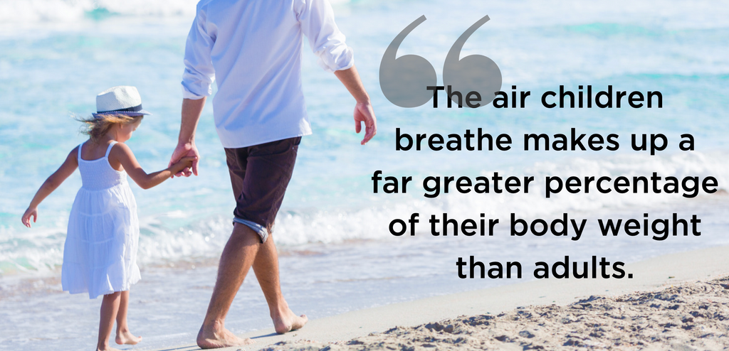 "The air children breathe makes up a far greater percentage of their body weight than adults."
