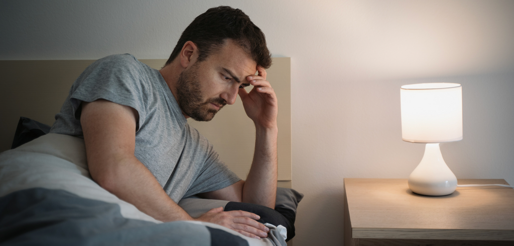 Image of man having difficulties sleeping