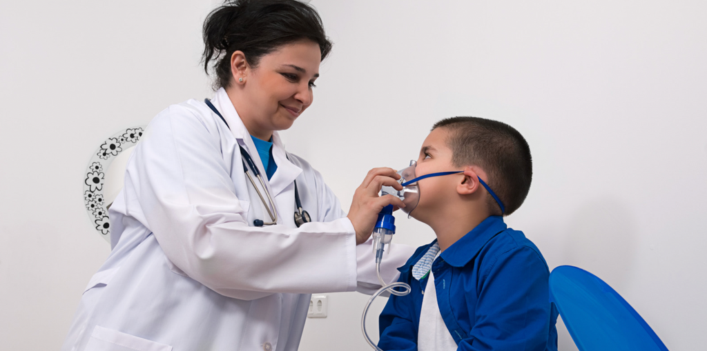 Image of nurse helping student with asthma