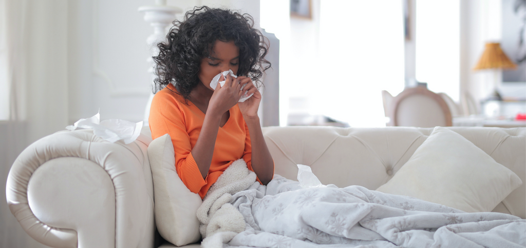 Woman with allergies