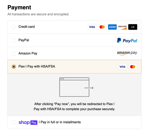Pay with Flex at checkout