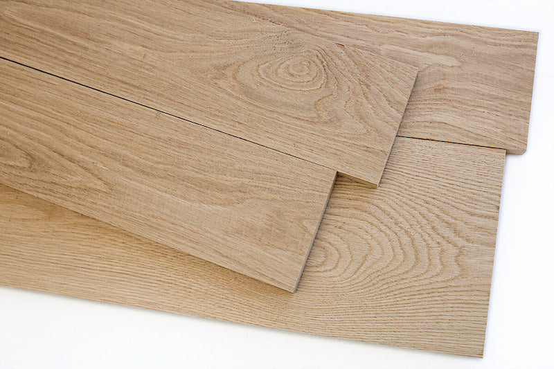 flat sawn white oak boards