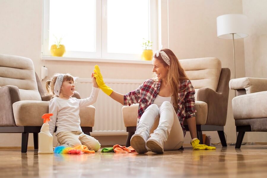 living room cleaning 