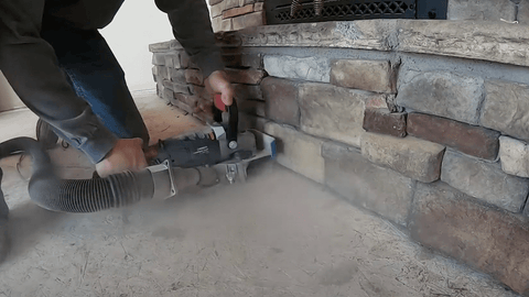 How to undercut stone fireplace