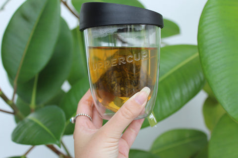 green tea in reusable cup
