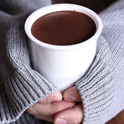 Hot chocolate in reusable cup