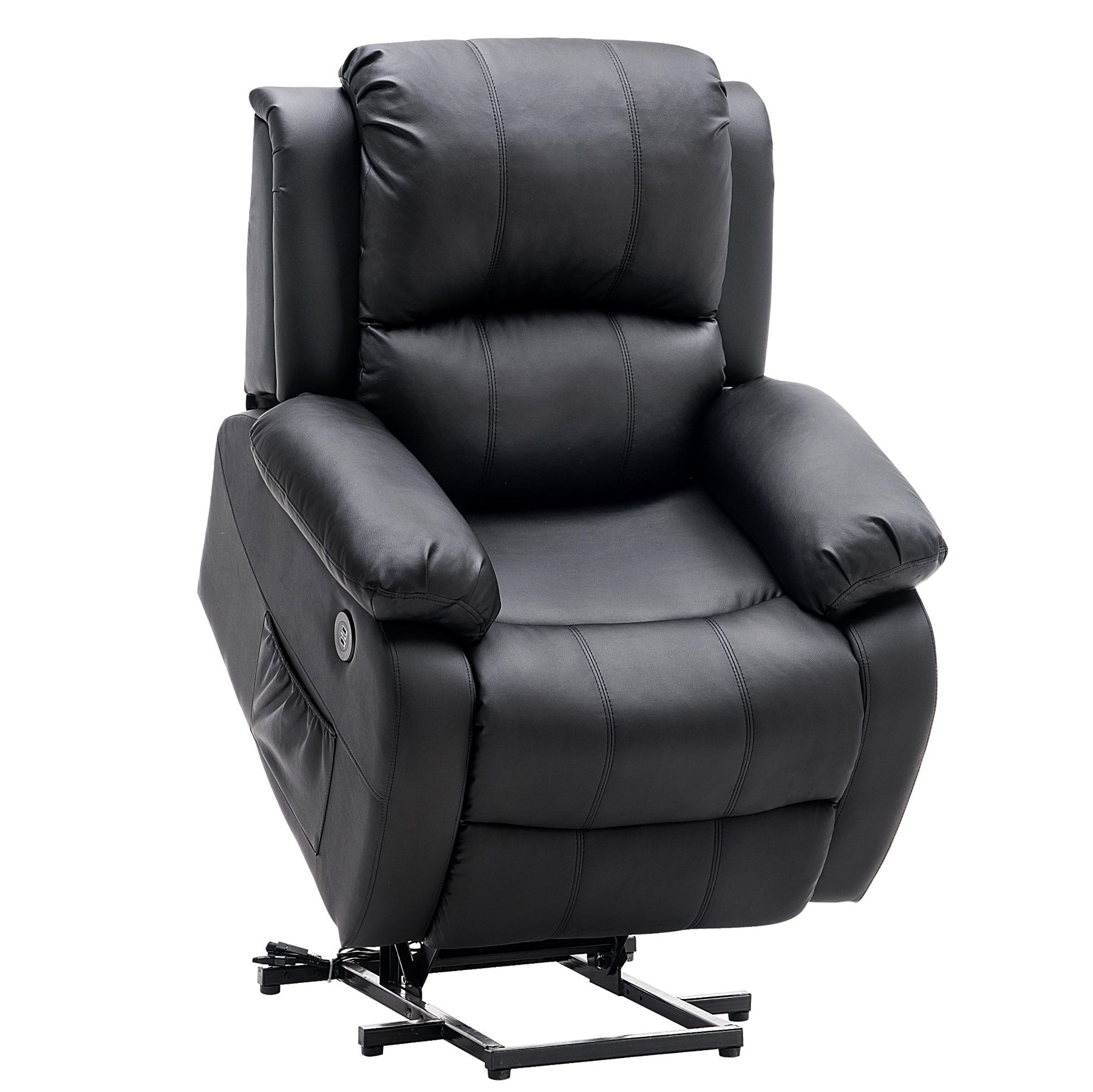 mcombo small sized electric power lift recliner chair sofa with massage and  heat for small elderly people petite 3 positions 2 side pockets usb