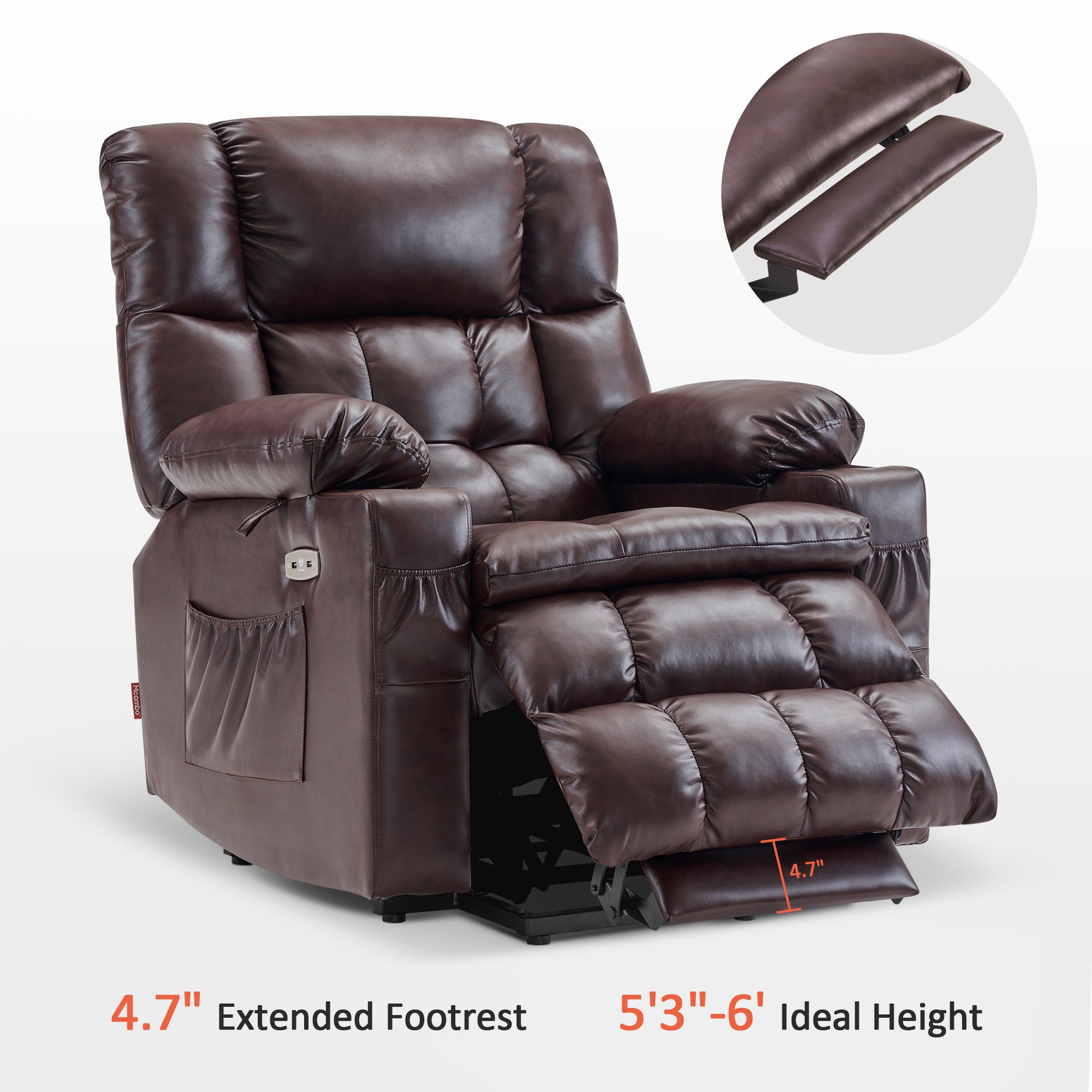 MCombo Dual Motor Power Lift Recliner Chair with Massage and Heat for ...