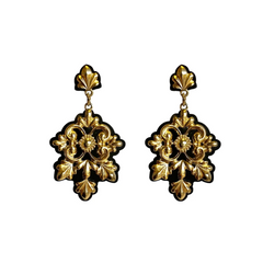 Black & Gold Dangler Earrings
