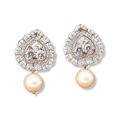 Pearl and American Diamond Earrings 