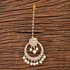 Kundan and Pearl Maang Tikka Indian Jewellery Online 