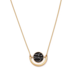 Black Stone & Gold Metal Necklace 