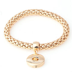 Click Button Gold Stretch Bracelet 