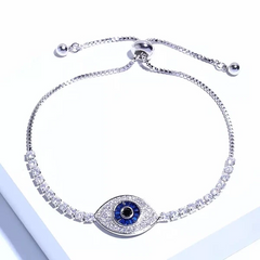 Tennis Evil Eye White Bracelet