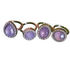 Purple Stone Ring Stack 