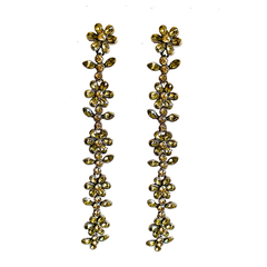 Floral Stone Long Earrings 