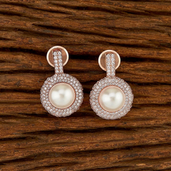 Pearl and American Diamond Earrings 