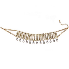 Stone and crystal party choker necklace 