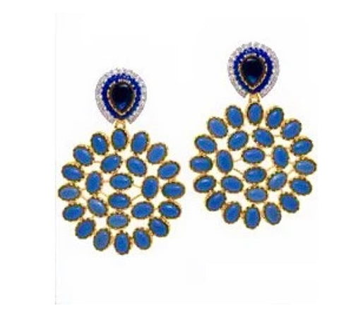 Indo Fusion Blue Stone Earrings