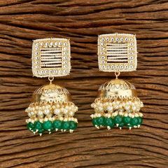 Big Pearl and Kundan Jhumka Earrings 