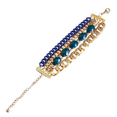 Blue and Gold Link Bracelet