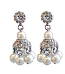 Crystal and Pearl Jhumkas