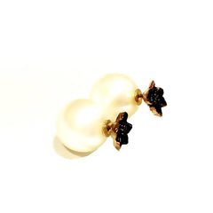 Double Flower Pearl Studs