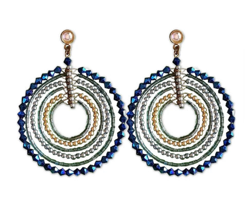 Blue Beaded Dangler Earrings