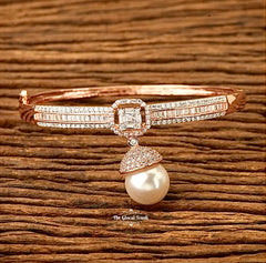 American Diamond And Pearl Bracelet