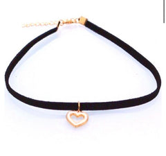 Enamel Small Heart Pendant Choker